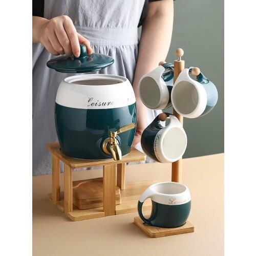 Cold hot water Kettle ceramic suit large capacity High Temperature Resistance juice teapot Household Cup Drinkware Home