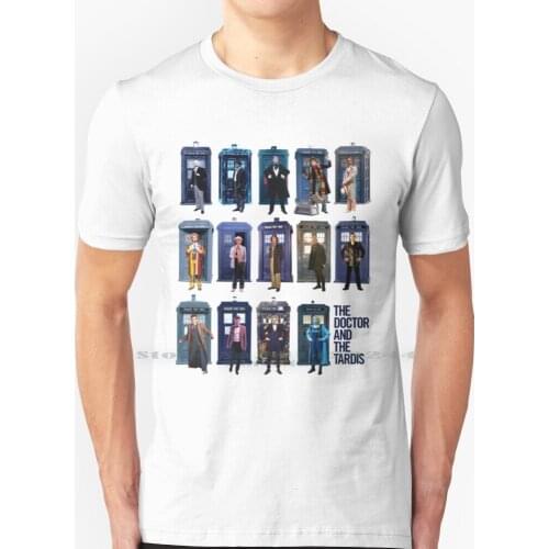 Who And The Tardis Fourteen Pop Art T Shirt 100% Pure Cotton William Hartnell Patrick Troughton Jon Pertwee Tom Baker Peter