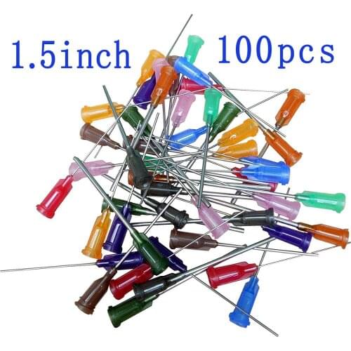 Syringe Dispensing Needles 14G,15G,16G,18G,20G,21G,22G,23G,25G,27G With Luer Lock,Blunt Tip,1.5 Inch Length,100 PCS/Bag