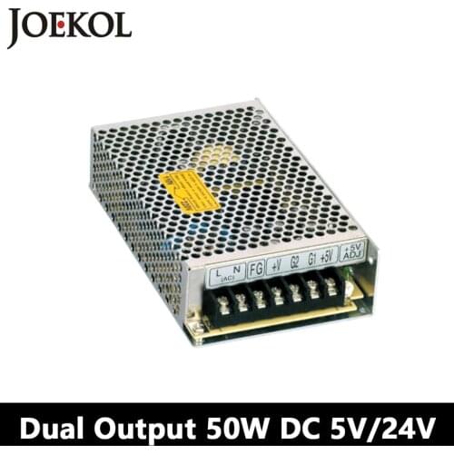 Switching Power Supply 50W 5V 24V,Dual Output Ac-dc Power Supply For Led Strip,voltage Converter 110v/220v To 5V/24V