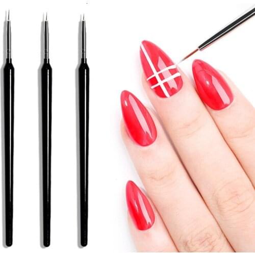 3Pc/Set French Design nails accessories Nail Art brush acrylic gel Stripes Lines Liner DIY Drawing Pen For Makeup Manicure Tool