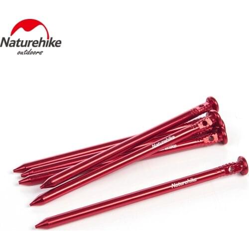 Naturehike Tent Pegs 6pcs/Lot Outdoor Beach Cylindrical flat head 7001 Aluminium Alloy Tent fixed Nails