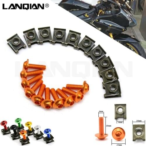 Motorcycle Fairing Screws Fastener Clips Body Spring Nut Bolts Kit For SuzukiDL250 V-strom GW250 Inazuma VX800 GSXR 1000 6000