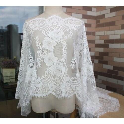 Eyelash Lace Fabric Clothing Wedding Dress DIY Scarf Shawl Yarn Accessories RS2998