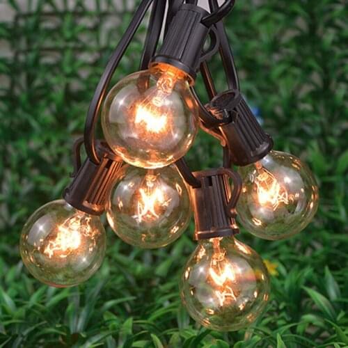 25pcs G40 Incandescent Bulbs, Warm Vintage Clear Glass Bulbs for G40 Wedding Light String Holiday Decorations Cheistmas