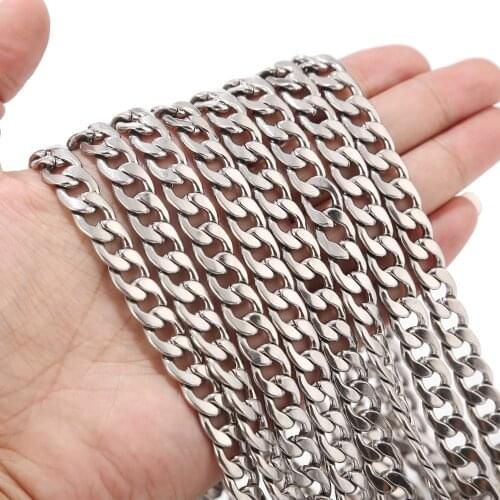 9MM width Men Cuban Link Chain,Hip Hop Jewelry,316L Stainless Steel DIY jewelry finding