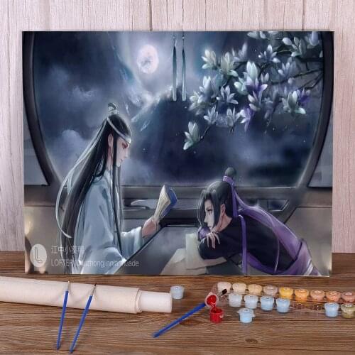 Mo Dao Zu Shi Coloring By Numbers Painting Set Acrylic Paints 40*50 Canvas Painting Home Decoration For Kids Handicraft