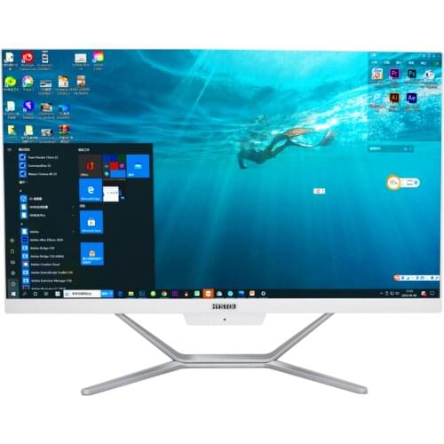 Desktop Computer Quad Core Intel i7 8565U All in One PC Gaming 24 Inch 1920*1080 Monitor DDR4 m.2 SSD Windows 10 Office using