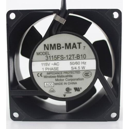 NMB-MAT 3115FS-12T-B10 A00 AC 115V 5W 80x80x38mm Server Cooling Fan