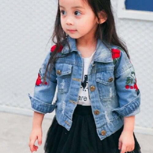 New Print Denim Girl Boy Jacket Fashion Children Coat Jeans Baby Jacket 8JK014