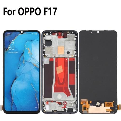 Original AMOLED 6.4" For OPPO F17 CPH2001 LCD Dispaly Touch Digitizer Screen Assembly Replacment