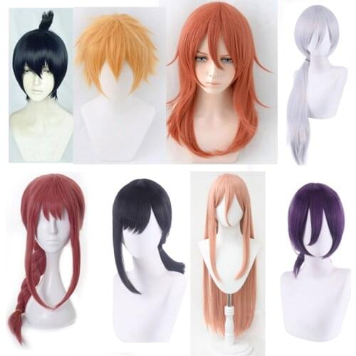 Anime Chainsaw Man Cosplay Wig Makima Power Angel Devil Denji Higashiyama Kobeni Reze Hayakawa Aki Himeno Quanxi Wigs + Wig Cap