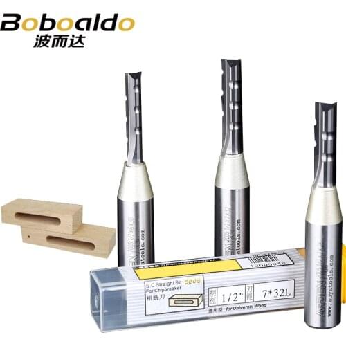 1PC 1/2 TCT Three flutes inlaid straight router bits solid Tungsten steel carbide carving tools Slotted Arden woodworking Tool