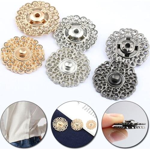 5Set metal button invisible sun flower mother and son button sweater concealed Button Snap Fastener DIY Coat Sewing Materials