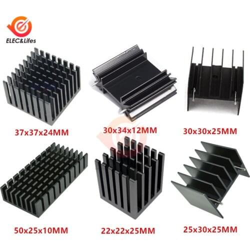 Heatsink 30x34x12MM 25x30x25MM 40x40x11MM 50x25x10MM 37x37x24MM Aluminum Heat Sink For chip IC LED Power Transistor DC Converter