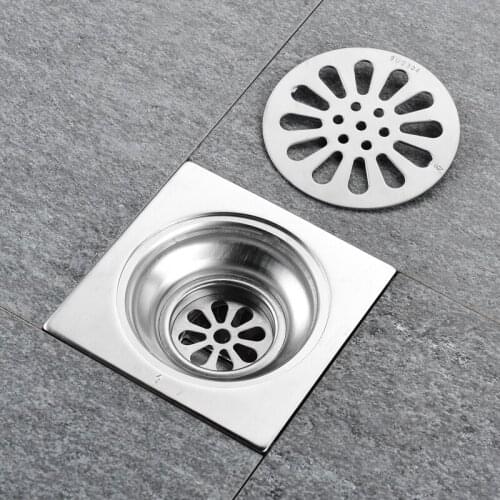 Stainless Steel Insert Square Floor Waste Grates Bathroom Drains kitchen sink Strainer Shower Room Fast Drainage Odor-resistant