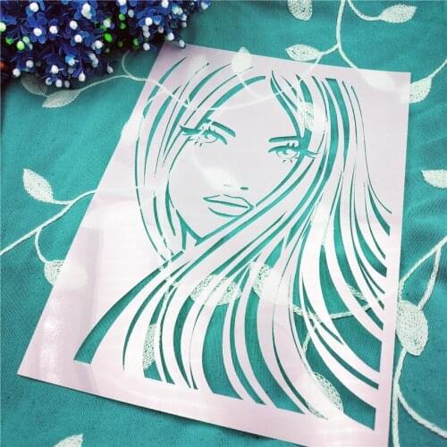 Blonde woman lastic mold shield DIY cake scrapbook stencils hollow Embellishments printing lace ruler Valentines Day