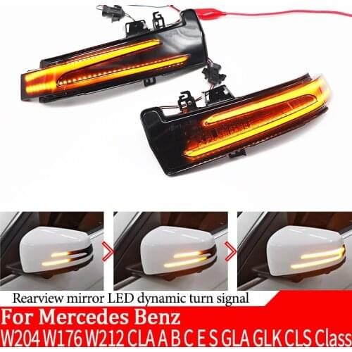 LED dynamic rearview mirror mobile dynamic signal light is for Mercedes-Benz W204 W176 W212 CLA A B C E S GLA GLK CLS class