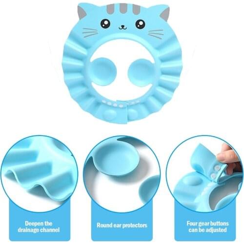 1pc bathroom adjustable baby and child shampoo, bath cap, hat, shampoo and shower gel