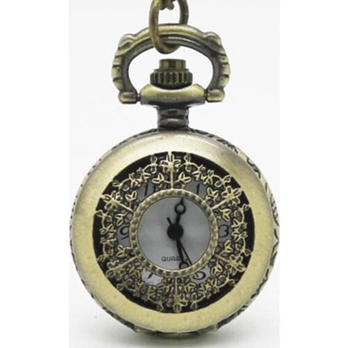 10pcs/lot Wholesale SteamPunk filigree leaf FLIP Pocket Watch Necklace pendant promotional gift