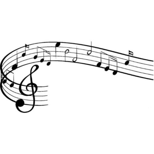 17.6CM*8.4CM Music Notes Clef Rock Pop Song Singing Vinly Black/Silver Car Sticker