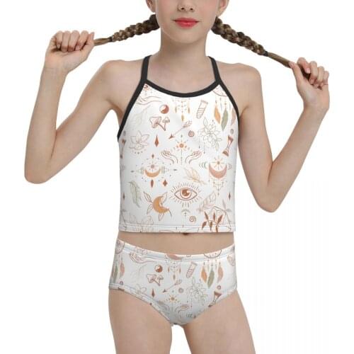 2021 bohemian anime Swimwear for junior high school Girl Print Boho Magic Bikini Wholesale Brand for Children Girl