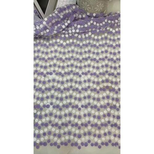 5yards/bag Embroidered wavy snowflake pattern mixed color fashion fabric for wedding dress design LF60