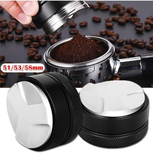51/53/58mm Coffee Tamper Black Half Anti-Slip 304 Stainless Steel Three-Leaf Coffee Powder Hammer Coffee Dispenser Accessories