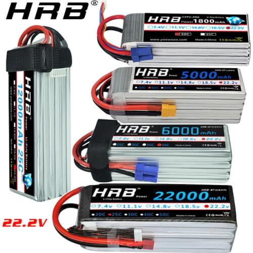 HRB 6S Lipo Battery 22.2v 5000mah 6000mah 4S 2200mah 3300mah 4200amh 12000mah 22000mah RC lipo Dean for rc car drones helicopter