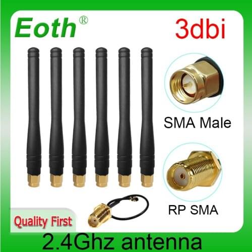 2.4Ghz antenna wifi 3dbi SMA male 2.4G antena wifi antenne Zigbee Small Size aerial + PCI U.FL IPX to RP-SMA Pigtail Cable