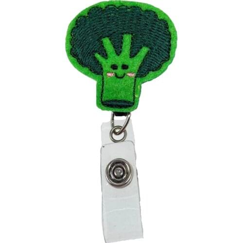 Free Shipping Cute Broccoli Food Felt ID Badge Holder Reel