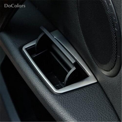 DoColors 2pcs Stainless Steel Cigarette ash-tray cover decaration Frame case for BMW 3-Series F30 F34 320 316 328 3GT 2010-2016