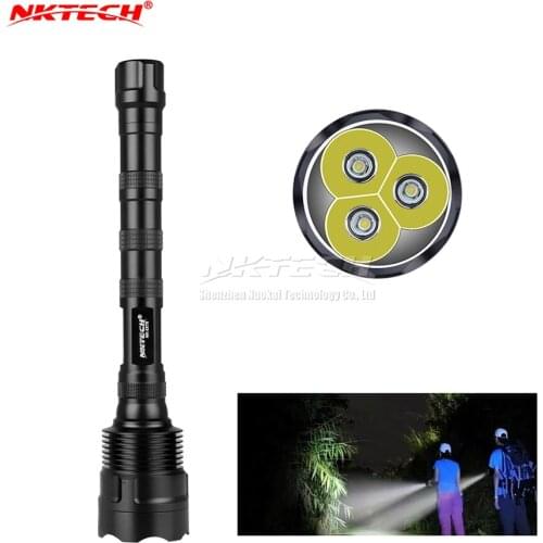 NKTECH NK-3XT6 XML-T6 LED Flashlights 3x Bulb 3800LM 5-Modes High Power Torch Super Bright Lamp For Hunting Fishing Bicycle Ride