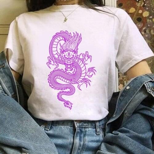 Womens T-shirt latest dragon Totum T-shirt printing casual short-sleeved street O-neck T-shirt Harajuku top