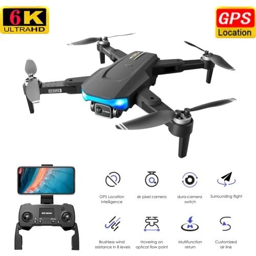 GPS Follow Me Brushless RC Drone EIS Anti-shake 6K ESC Dual Lens 5G WiFi Map Transmission APP Control 1800M Range Quadcopter Toy