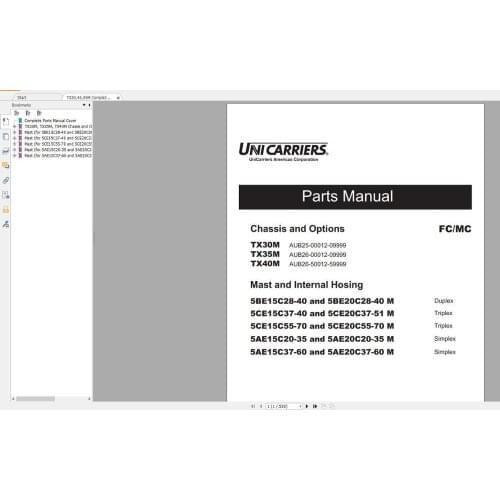 For NISSAN UNICARRIERS Forklift Part Catalog & Service Manual (PDF) Updated 2017