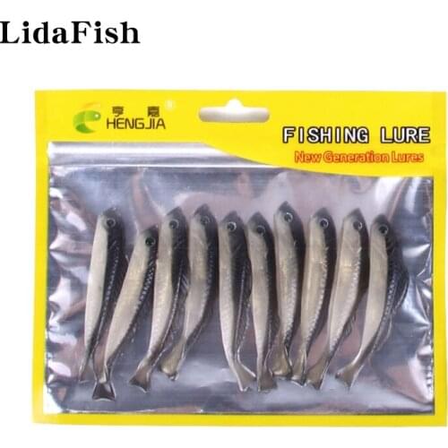 LIDAFISH 10Pcs/Bag New 6.8CM-2.7G Realistic Small Fish Lure Two-color Simulation Soft Lure Fishing Tackles