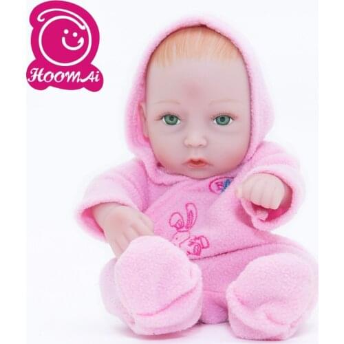 Handmade Cute Mini Bebe Reborn Baby Doll Full Silicone Vinyl Lifelike Baby Reborn Toy Childrens Day Kids Xmas Gift 10" 25CM