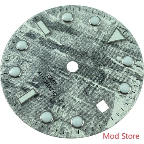 28.5mm Blue Lume Markers Sterile Watch Dial Set For DG3804 Miyota8215 ETA2824 Mov't GMT Style Watch Meteorites Texture