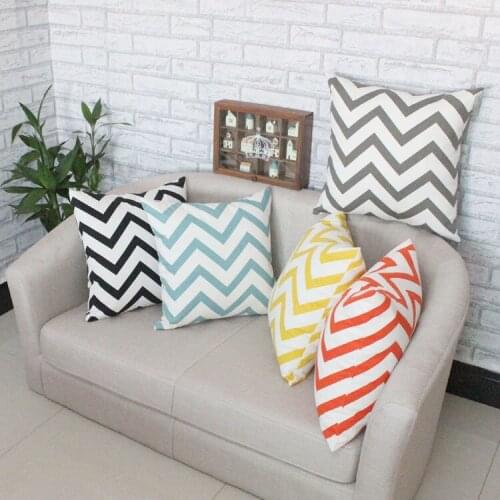Wavy stripe sofa cushion covers Automobile waist pillowcase Wave pattern striped cushion covers for backrest
