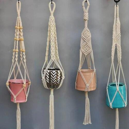New arrival 100% handmade macrame plant hanger plant hanging pot tray pot hanger hanging plant
