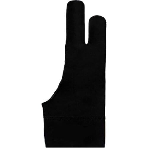 New Black Solid Color Men Women Two Fingers Painting Drawing Anti-Fouling Anti-Sweat Sketch Writing Curved Gloves S/M/L