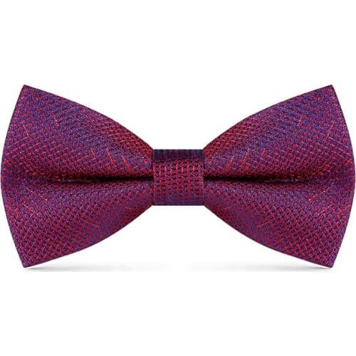 New Designer Brand High Quality Bowtie For Men Groom Wedding Party Butterfly Bow Tie Polyester Silk Two Layer Gift Box Rose Red