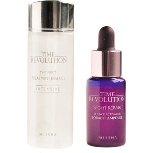 MISSHA Time Revolution The First Treatment Essence Night Repair Borabit Ampoule Anti Wrinkle Facial Serum Whitening Face Cream