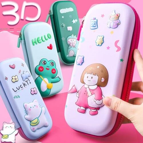 3D Pattern Pencil Box EVA Environmental Material Stereo Cartoon Pen Case For Children Boys Girls School Pen Bag School Supplies