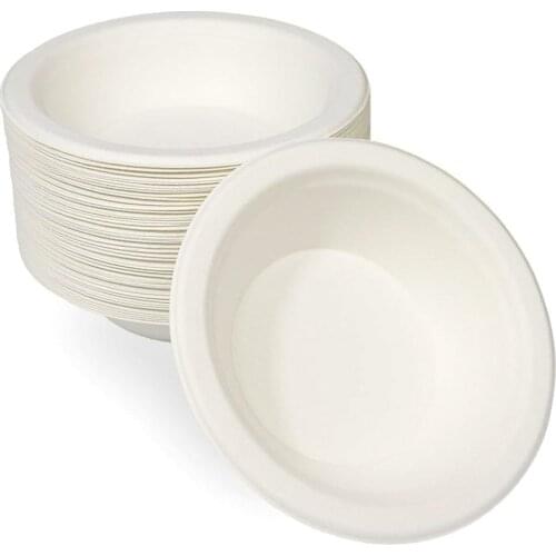 50Pcs 220/350/500ml Plastic Disposable Bowl Biodegradable Disposable Bowls for Outdoor Home Food Container Disposable Soup Bowls