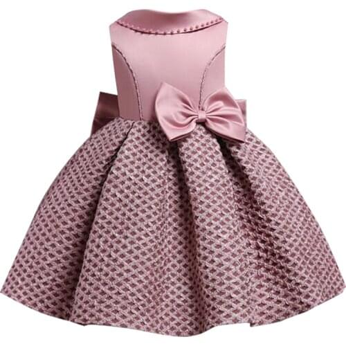 Girls Princess Dress Kids Vestidos Birthday Ceremony Clothes Flower Backless Bowknot Baby Girls Dress For Party Wedding Custumes