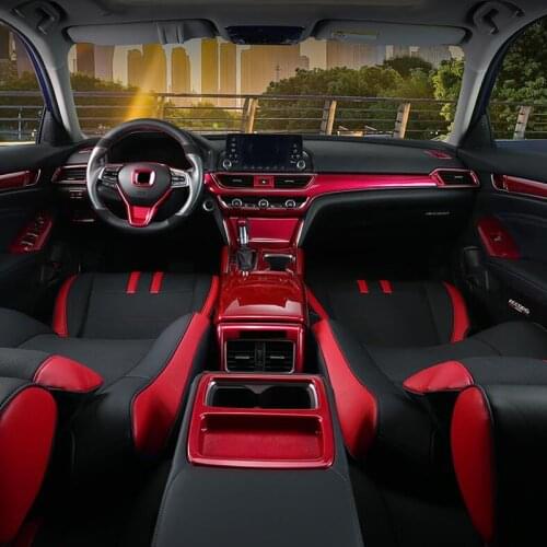 Fit For Honda 10th Accord 2018 2019 2020 Red ABS Interior Air outlet decoration frame Cover Trim