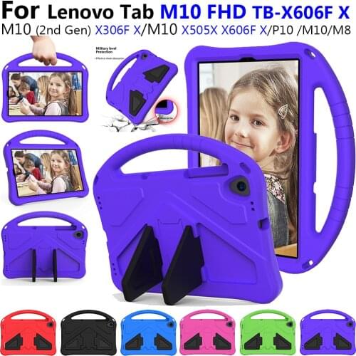 For Lenovo Tab M10 X306 M10 FHD Plus TB-X606F M10 TB-X505F TB-X605F P10 Case EVA Foam Kids Safe Shockproof Stand Tablet Cover