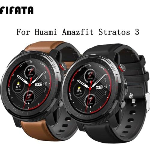 FIFATA 22mm Band Strap For Huami Amazfit GTR 47MM/Stratos 3/2/Pace/Huawei GT 2 Smart Watch Bracelet Leather + Silicone Wristband